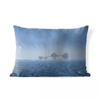 Уличная подушка MuchoWow - Северное море - Шотландия - Туман - 60x40 см - Устойчивость к атмосферным воздействиям - Подушка для отдыха - Чехлы для подушек - Декоративные чехлы для подушек - Декоративные чехлы для подушек, мультиколор