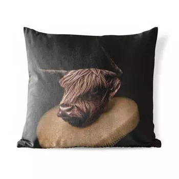 Уличная подушка MuchoWow - Шотландский горец - Одежда - Искусство - 60x60 см - Устойчивость к атмосферным воздействиям - Подушка для отдыха - Чехлы для подушек - Декоративные чехлы для подушек - Декоративные чехлы для подушек, мультиколор