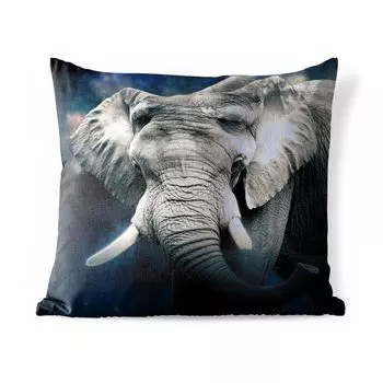 Уличная подушка MuchoWow - Слон - Курение - Зубы - 45x45 см - Устойчивость к атмосферным воздействиям - Подушка для отдыха - Чехлы для подушек - Декоративные чехлы для подушек - Декоративные чехлы для подушек, мультиколор