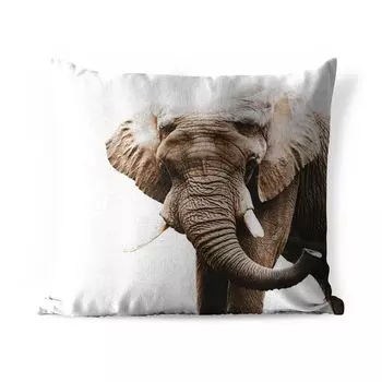 Уличная подушка MuchoWow - Слон - Животные - Белый - 40x40 см - Устойчивость к атмосферным воздействиям - Подушка для отдыха - Чехол на подушку - Хлопчатобумажная ткань - Декоративные наволочки, мультиколор