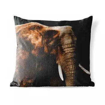 Уличная подушка MuchoWow - Слон - Животные - Коричневый - 45x45 см - Устойчивость к атмосферным воздействиям - Подушка для отдыха - Чехлы для подушек - Декоративные чехлы для подушек - Декоративные чехлы для подушек, мультиколор