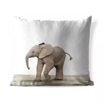 Уличная подушка MuchoWow - Слоненок - Животные - Дети - Девочки - Мальчики - 50x50 см - Устойчивость к атмосферным воздействиям - Подушка для отдыха - Чехол на подушку - Хлопчатобумажная ткань - Декоративные наволочки, мультиколор