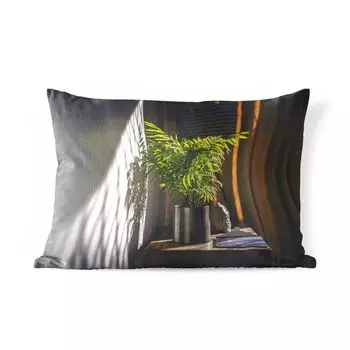 Уличная подушка MuchoWow — Солнечный свет на растении — 50x30 см — Устойчивость к атмосферным воздействиям — Подушка для отдыха — Чехол на подушку — Хлопчатобумажная ткань — Декоративные чехлы на подушки, мультиколор