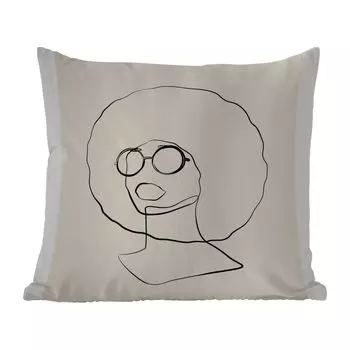 Уличная подушка MuchoWow - Текст - Для женщин - Линейные рисунки - Цитаты - 40x40 см - Устойчивость к атмосферным воздействиям - Подушка для отдыха - Чехол на подушку - Хлопчатобумажная ткань - Декоративные наволочки, мультиколор