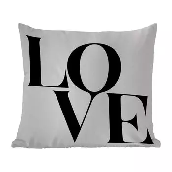 Уличная подушка MuchoWow - Текст - Любовь - Цитаты - 40x40 см - Устойчивость к атмосферным воздействиям - Подушка для отдыха - Чехол на подушку - Хлопчатобумажная ткань - Декоративные чехлы на подушки, мультиколор