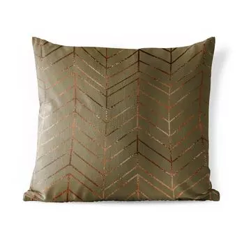 Уличная подушка MuchoWow - Узор - Роскошь - Бронзовый - Зеленый - 45x45 см - Устойчивость к атмосферным воздействиям - Подушка для отдыха - Чехлы для подушек - Декоративные чехлы для подушек - Декоративные чехлы для подушек, мультиколор