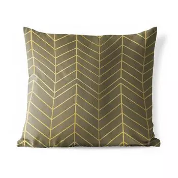 Уличная подушка MuchoWow - Узор - Роскошь - Зеленый - Желтый - 50x50 см - Устойчивость к атмосферным воздействиям - Подушка для отдыха - Чехол на подушку - Хлопчатобумажная ткань - Декоративные наволочки, мультиколор