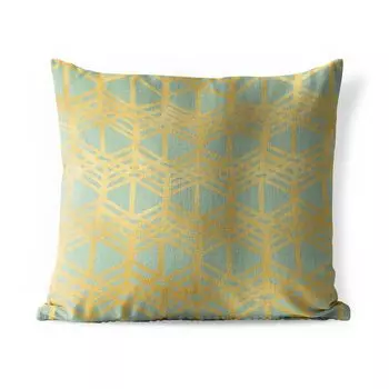 Уличная подушка MuchoWow - Узор - Роскошь - Золото - Зеленый - 40x40 см - Устойчивость к атмосферным воздействиям - Подушка для отдыха - Чехол на подушку - Хлопчатобумажная ткань - Декоративные чехлы на подушки, мультиколор