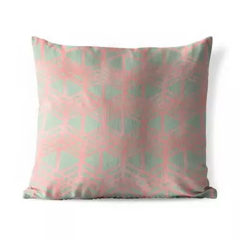 Уличная подушка MuchoWow - Узор - Розовый - Зеленый - 50x50 см - Устойчивость к атмосферным воздействиям - Подушка для отдыха - Чехол на подушку - Хлопчатобумажная ткань - Декоративные чехлы на подушки, мультиколор
