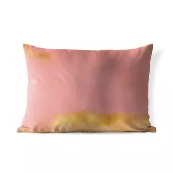 Уличная подушка MuchoWow - Узор - Розовый - Золото - 50x30 см - Устойчивость к атмосферным воздействиям - Подушка для отдыха - Чехол на подушку - Хлопчатобумажная ткань - Декоративные чехлы на подушки, мультиколор