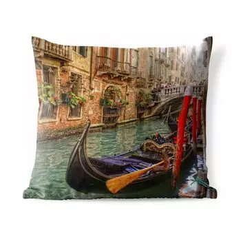 Уличная подушка MuchoWow - Венецианский канал - 45x45 см - Устойчивость к атмосферным воздействиям - Подушка для отдыха - Чехлы для подушек - Декоративные чехлы для подушек - Декоративные чехлы для подушек, мультиколор