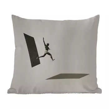 Уличная подушка MuchoWow - Винтаж - Мужской - Дизайн - 40x40 см - Устойчивость к атмосферным воздействиям - Подушка для отдыха - Чехол на подушку - Хлопчатобумажная ткань - Декоративные наволочки, мультиколор