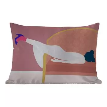 Уличная подушка MuchoWow - Винтаж - Женская - Пастель - 60x40 см - Устойчивость к атмосферным воздействиям - Подушка для отдыха - Чехлы для подушек - Декоративные чехлы для подушек - Декоративные чехлы для подушек, мультиколор