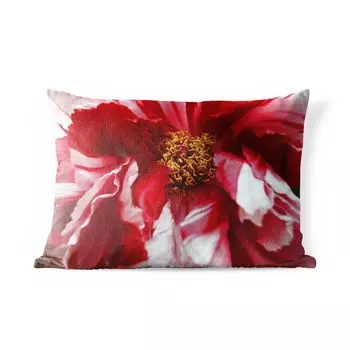 Уличная подушка MuchoWow - Выцветший красный пион - 60x40 см - Устойчивость к атмосферным воздействиям - Подушки для отдыха - Чехлы для подушек - Декоративные чехлы для подушек - Декоративные чехлы для подушек, мультиколор