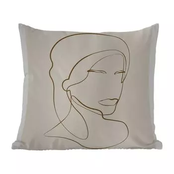 Уличная подушка MuchoWow - Женщины - Текст - Цитаты - Штриховой рисунок - 40x40 см - Устойчивость к атмосферным воздействиям - Подушка для отдыха - Чехол на подушку - Хлопчатобумажная ткань - Декоративные наволочки, мультиколор