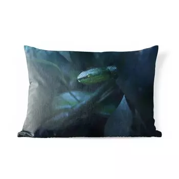 Уличная подушка MuchoWow - Змея - Лес - Листья - 60x40 см - Устойчивость к атмосферным воздействиям - Подушка для отдыха - Чехлы для подушек - Декоративные чехлы для подушек - Декоративные чехлы для подушек, мультиколор