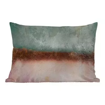 Уличная подушка MuchoWow - Золото - Цвет - Абстракция - Зеленый - Розовый - 50x30 см - Устойчивость к атмосферным воздействиям - Подушка для отдыха - Чехол на подушку - Хлопчатобумажная ткань - Декоративные чехлы на подушки, мультиколор