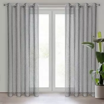 Уличная штора, атмосферостойкая, прозрачная с люверсами, Ш254хВ213см, водонепроницаемая уличная штора, ветрозащитная для балкона, сада, павильона, 1 шт. Eurofirany, серебро