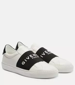 Уличные кожаные слипоны Urban Street с логотипом Givenchy, White/Black