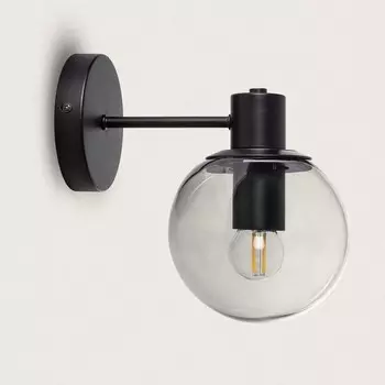 Уличный бра из металла и стекла Yanbu Black LEDKIA, черный