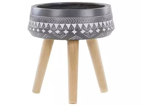 Уличный цветочный горшок Beliani MOUSSATA цвет grau/eiche hell/wei