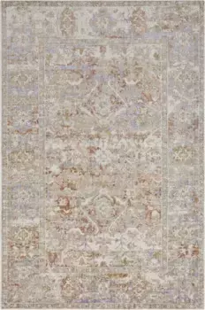 Уличный ковер NOURISTAN "Port Said", прямоугольный, складной, моющийся, устойчивый к атмосферным воздействиям внутри и снаружи, балкон, гостиная, ориент 190х280 см, кремовый/красный