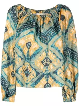 Ulla Johnson блузка Nadya с принтом, синий
