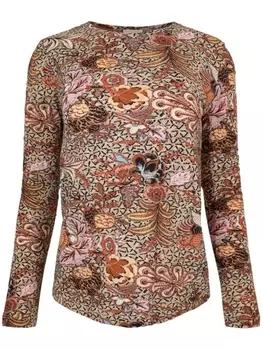 Ulla Johnson футболка Eve с цветочным принтом, нейтральный цвет