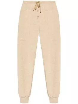 Ulla Johnson хлопковые спортивные брюки с логотипом, нейтральный цвет