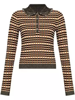 Ulla Johnson кита клетчатый джемпер, оранжевый