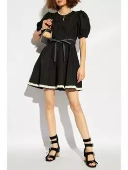 Ulla Johnson мини-платье с завязкой на талии, черный