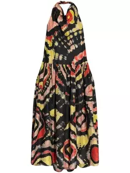 Ulla Johnson платье Assa из шелка с графическим принтом, синий