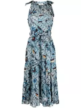 Ulla Johnson платье миди Mariam с графичным принтом, мультиколор