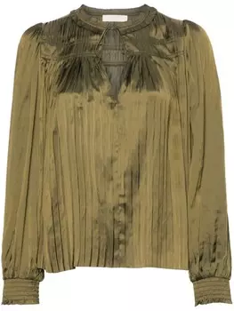 Ulla Johnson плиссированная блузка Leah, зеленый