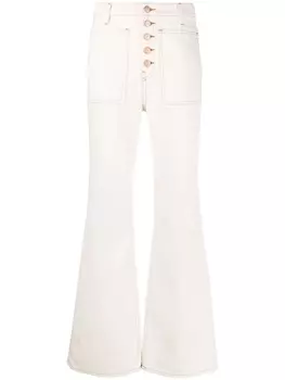 Ulla Johnson расклешенные джинсы The Lou с завышенной талией, нейтральный цвет