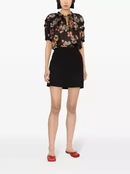 Ulla Johnson шелковая блузка Annabella с цветочным принтом, черный