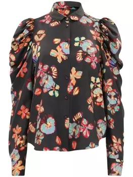 Ulla Johnson шелковая блузка Dari с цветочным принтом, черный