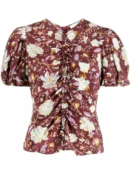 Ulla Johnson шелковая блузка Elise, красный