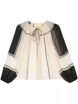 Ulla Johnson шелковая блузка Lenore, нейтральный цвет