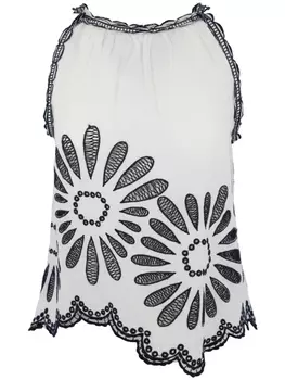 Ulla Johnson топ Julie с вышивкой, белый