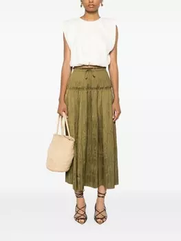 Ulla Johnson юбка миди Малия, зеленый