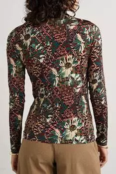 ULLA JOHNSON водолазка Aurelia из эластичного джерси с принтом, коричневый