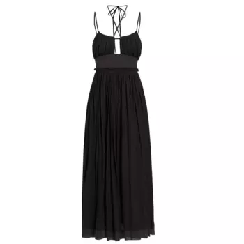 Ulla Johnson Женское платье-миди Freya с вырезами из хлопкового джерси Noir, черный