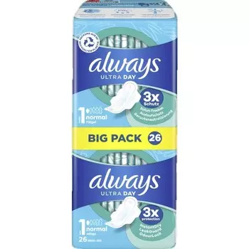 Ultra Day Binding Normal с большой упаковкой Wings Always, 26 шт.