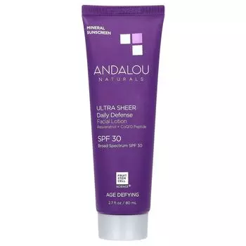 Ultra Sheer Daily Defense, Лосьон для лица, SPF 30, 2,7 жидких унции (80 мл) Andalou Naturals