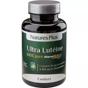Ultralutein, 100% чистый экстракт лютеина, 20 мг из цветков индийской бархатцы, 60 капсул Nature's Plus
