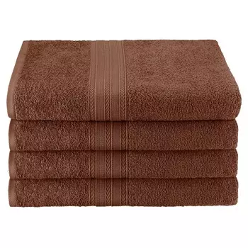 Улучшенный экологически чистый хлопковый современный впитывающий набор банных полотенец из 4 предметов Superior, цвет Brown