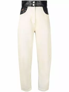 Ulyana Sergeenko зауженные джинсы, нейтральный цвет