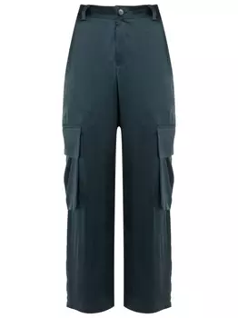 Uma | Raquel Davidowicz шелковые брюки карго прямого кроя, зеленый
