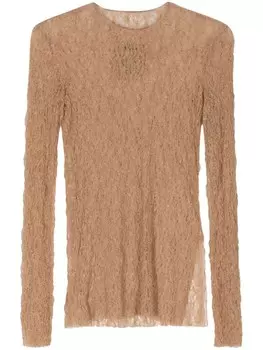 Uma Wang блузка рыхлой вязки с разрезами, розовый